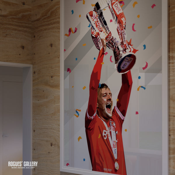 The Captain Lifts The Cup - Joe Worrall, Nottingham Forest - A0, A1, A2 or A3 Prints