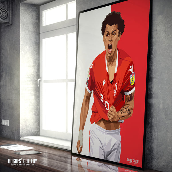 Brennan Johnson: My City, my Club & now we are back! - Nottingham Forest A0, A1, A2 or A3 Prints