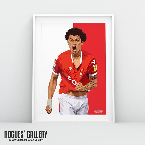Brennan Johnson: My City, my Club & now we are back! - Nottingham Forest A0, A1, A2 or A3 Prints