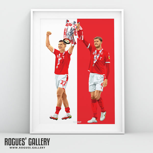 Lifting The Cup - Joe Worrall & Ryan Yates, Nottingham Forest - Special Ltd. Ed. Signed A2 or A3 Print