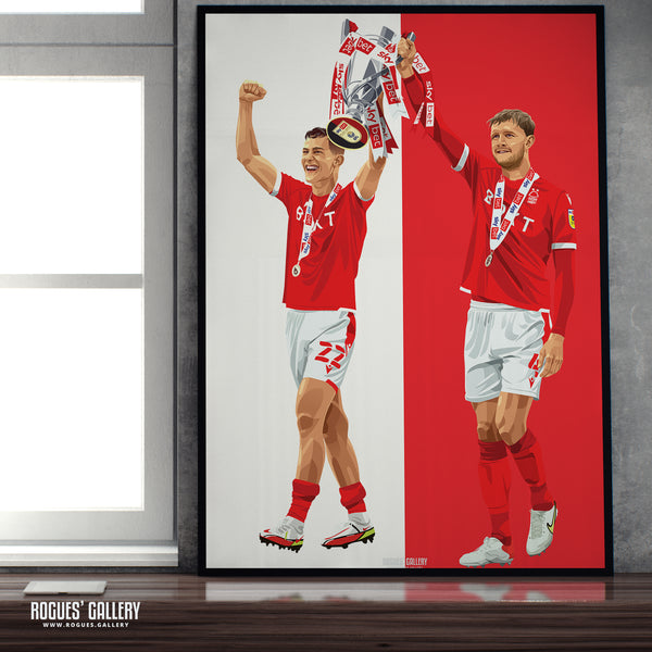 Lifting The Cup - Joe Worrall & Ryan Yates, Nottingham Forest - Special Ltd. Ed. Signed A2 or A3 Print