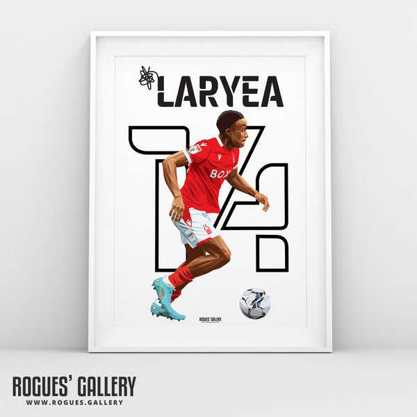 Richie Laryea - Nottingham Forest - A0, A1, A2 or A3 Name & Number Prints