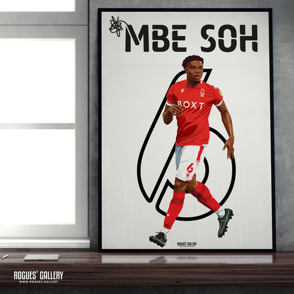 Loic Mbe Soh - Nottingham Forest - A0, A1, A2 or A3 Name & Number Prints