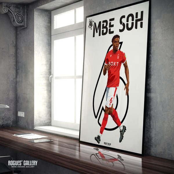 Loic Mbe Soh - Nottingham Forest - A0, A1, A2 or A3 Name & Number Prints