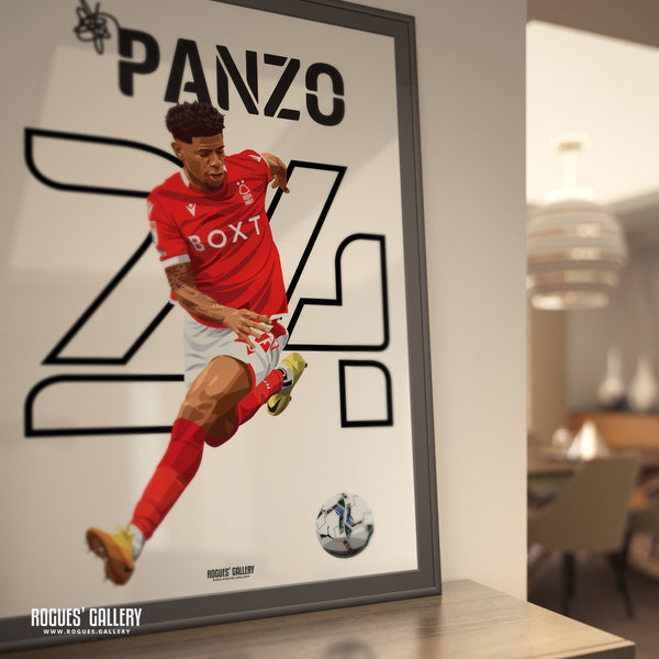 Jonathan Panzo - Nottingham Forest - A0, A1, A2 or A3 Name & Number Prints