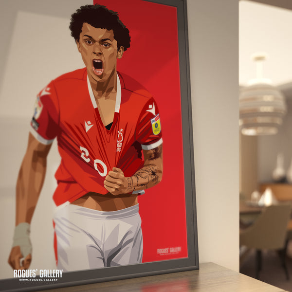 Brennan Johnson: My City, my Club & now we are back! - Nottingham Forest Signed A3 Prints