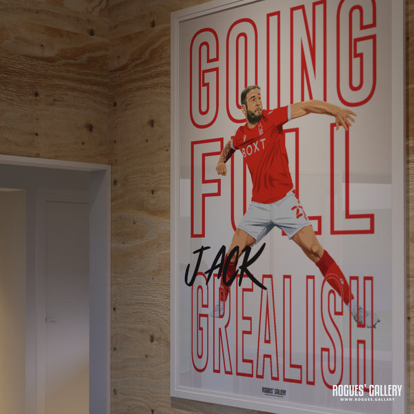 Full Jack Grealish - Steve Cook, Nottingham Forest - Signed A3 Chant Prints