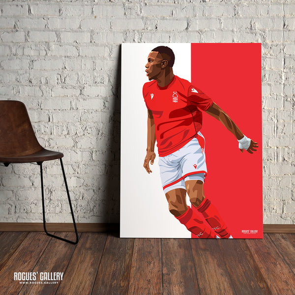 Moussa Niakhate - Nottingham Forest - A0, A1, A2 or A3 Red & White Prints