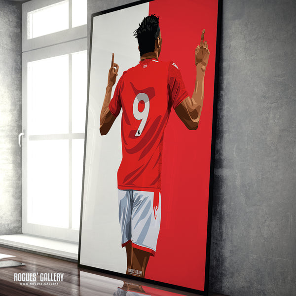 Taiwo Awoniyi - Nottingham Forest - A0, A1, A2 or A3 Red & White Prints