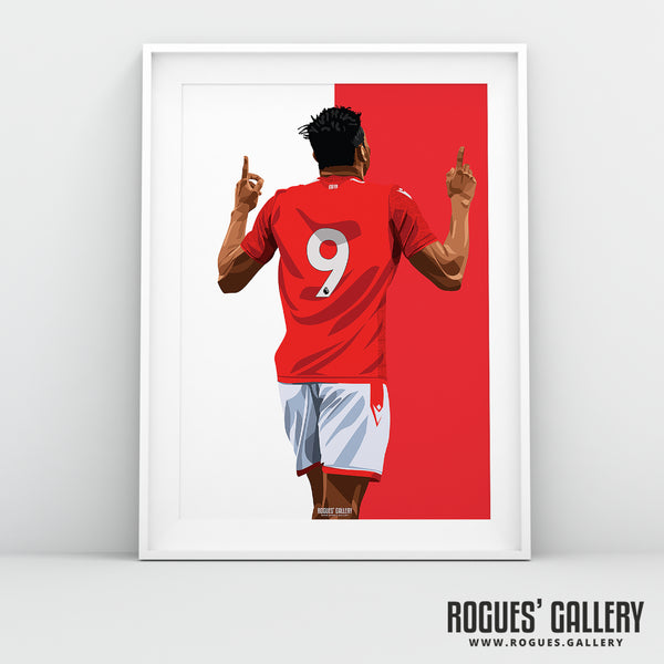 Taiwo Awoniyi - Nottingham Forest - A0, A1, A2 or A3 Red & White Prints