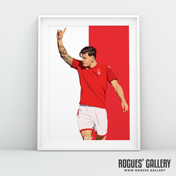 Giulian Biancone - Nottingham Forest - A0, A1, A2 or A3 Red & White Prints