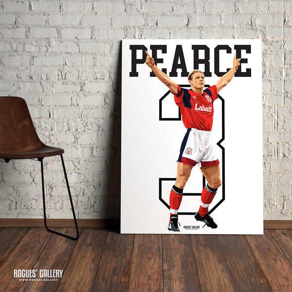 Stuart Pearce 'Psycho' - Nottingham Forest - A0, A1, A2 or A3 Greatest Ever Series Prints