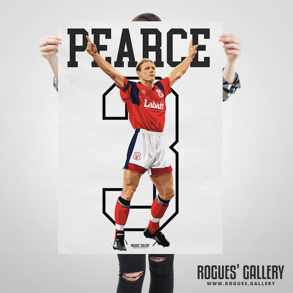 Stuart Pearce 'Psycho' - Nottingham Forest - Signed A3 Greatest Ever Series Prints