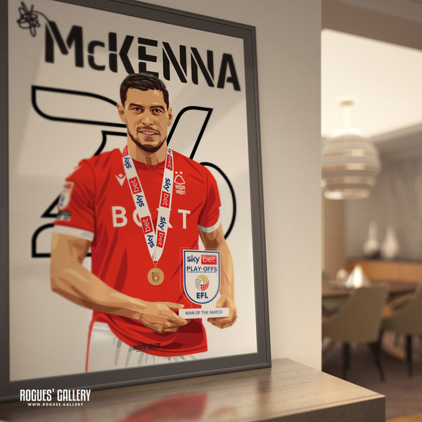 Scott McKenna: Wembley MOTM - Nottingham Forest - A0, A1, A2 or A3 Name & Number Prints