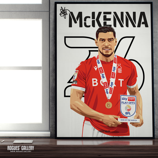 Scott McKenna: Wembley MOTM - Nottingham Forest - A0, A1, A2 or A3 Name & Number Prints