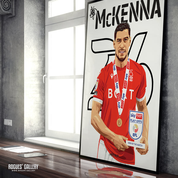 Scott McKenna: Wembley MOTM - Nottingham Forest - Signed A3 Name & Number Prints