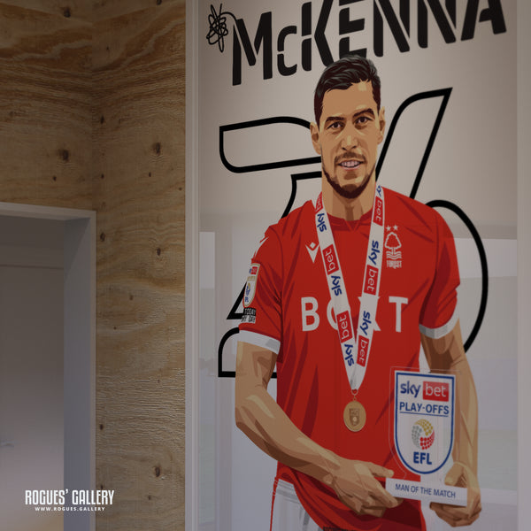 Scott McKenna: Wembley MOTM - Nottingham Forest - Signed A3 Name & Number Prints