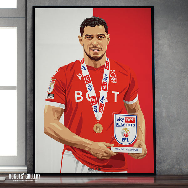 Scott McKenna: Wembley MOTM - Nottingham Forest - A0, A1, A2 or A3 Red & White Prints