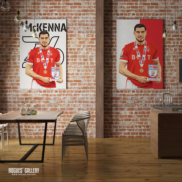 Scott McKenna: Wembley MOTM - Nottingham Forest - Signed A3 Red & White Prints