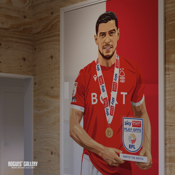 Scott McKenna: Wembley MOTM - Nottingham Forest - Signed A3 Red & White Prints