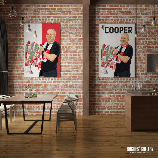 With The Cup - Steve Cooper, Nottingham Forest - Signed A3 Prints