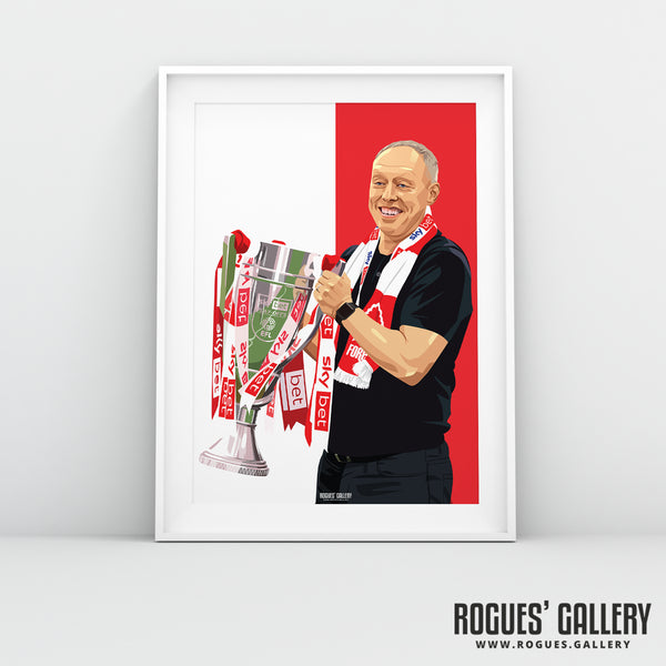 With The Cup - Steve Cooper, Nottingham Forest - Signed A3 Prints