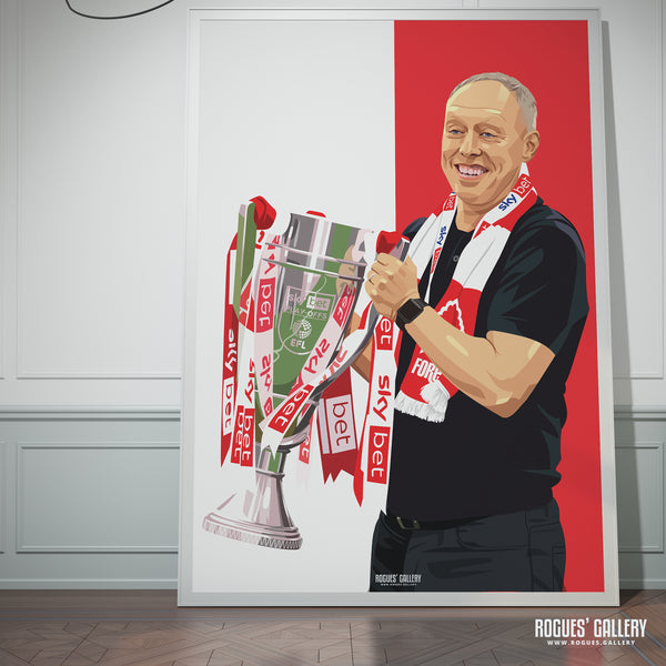 With The Cup - Steve Cooper, Nottingham Forest - Signed A3 Prints