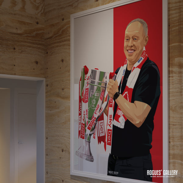With The Cup - Steve Cooper, Nottingham Forest - Signed A3 Prints