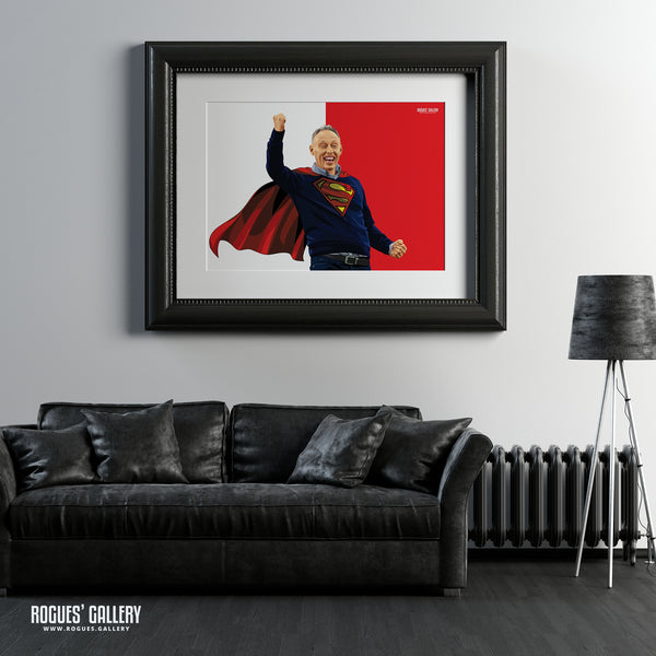 Steve Cooper - Cooperman/Superman (2 Versions) - Nottingham Forest Head Coach - Signed A3 Prints
