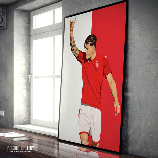 Giulian Biancone - Nottingham Forest - Signed A3 Red & White Prints