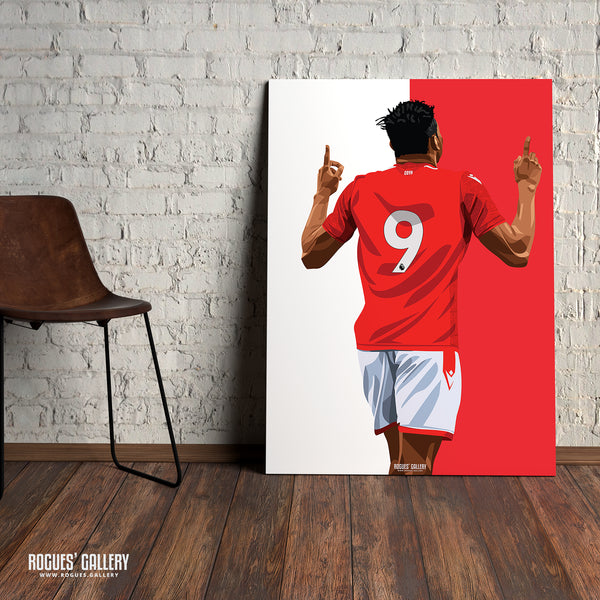 Taiwo Awoniyi - Nottingham Forest - Signed A3 Red & White Prints