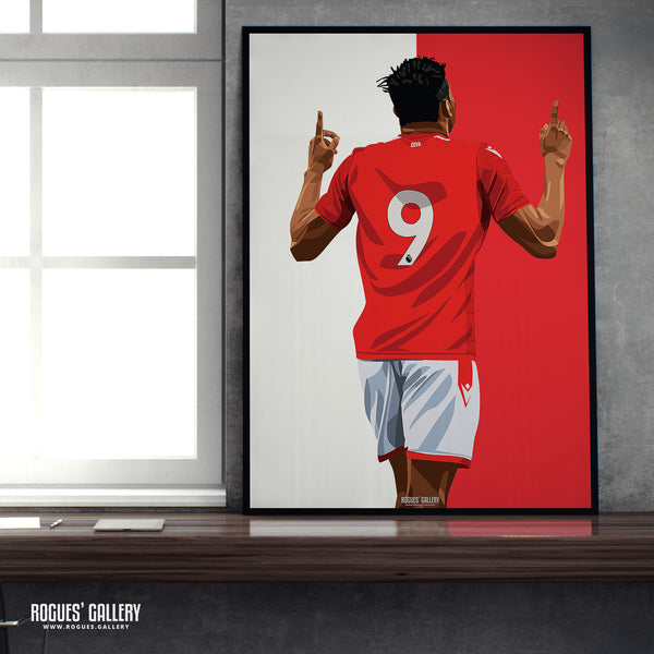 Taiwo Awoniyi - Nottingham Forest - Signed A3 Red & White Prints