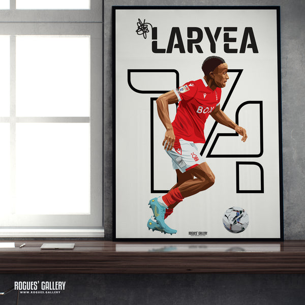 Richie Laryea - Nottingham Forest - Signed A3 Name & Number Prints