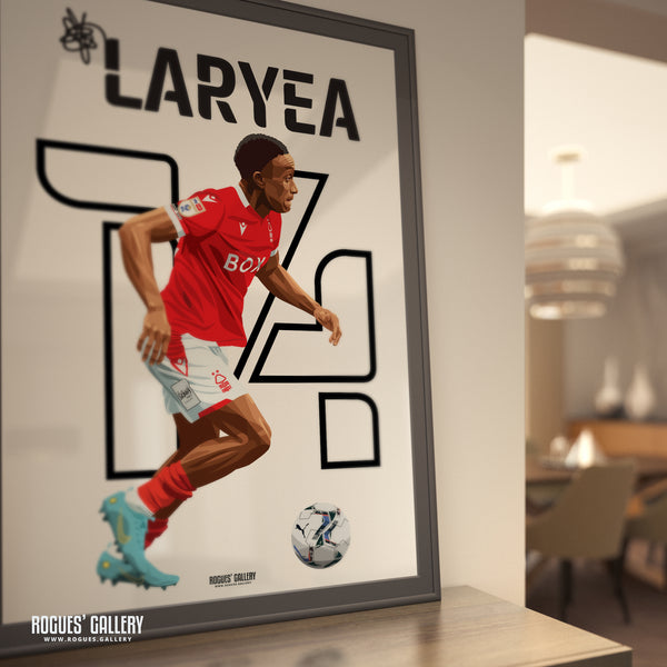 Richie Laryea - Nottingham Forest - Signed A3 Name & Number Prints