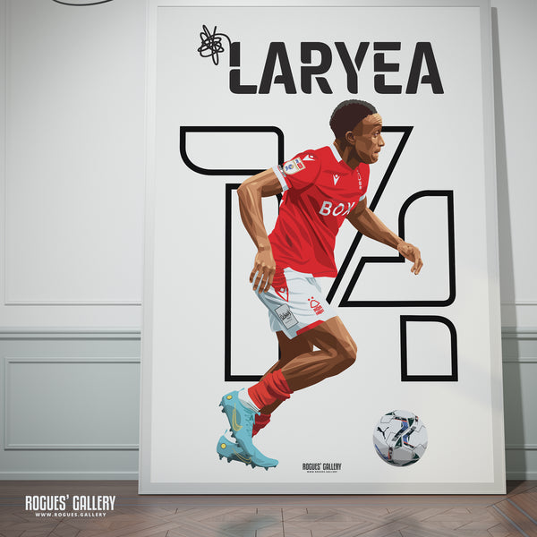 Richie Laryea - Nottingham Forest - Signed A3 Name & Number Prints