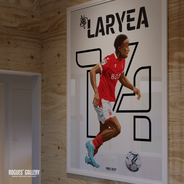 Richie Laryea - Nottingham Forest - Signed A3 Name & Number Prints