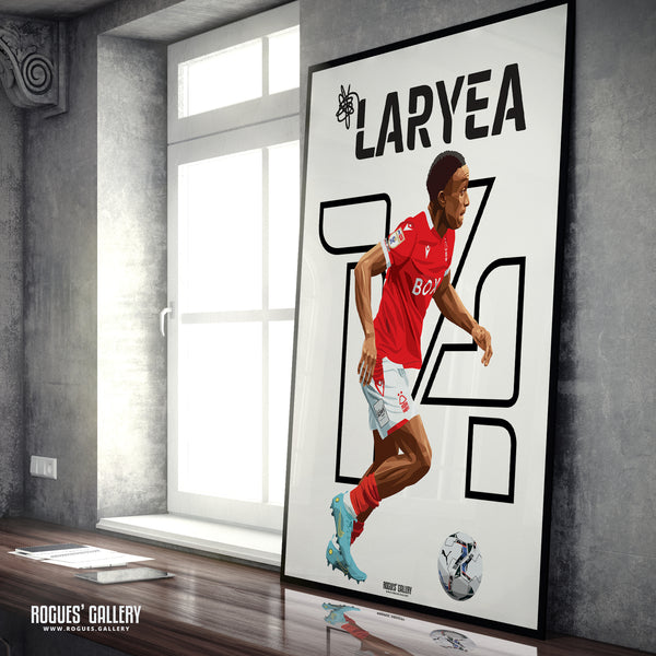 Richie Laryea - Nottingham Forest - Signed A3 Name & Number Prints