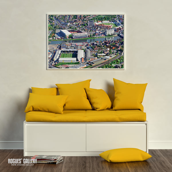 The Grounds of Nottingham - The City Ground, Trent Bridge Cricket Ground & Meadow Lane - A0, A1, A2 or A3 Prints
