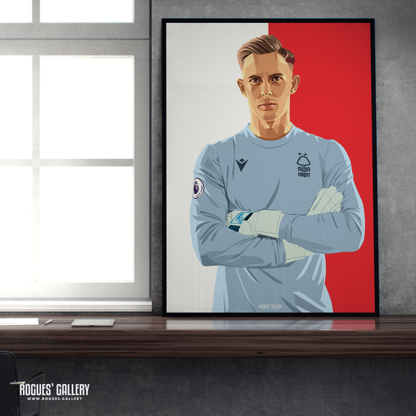 Dean Henderson - Nottingham Forest - A0, A1, A2 or A3 Red & White Prints