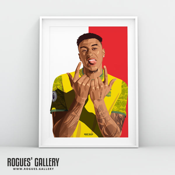 Jesse Lingard (Away) - Nottingham Forest - A0, A1, A2 or A3 Red & White Prints