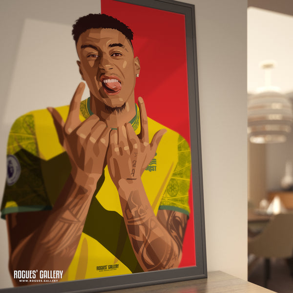 Jesse Lingard (Away) - Nottingham Forest - A0, A1, A2 or A3 Red & White Prints