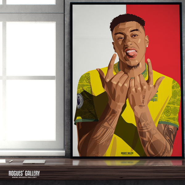 Jesse Lingard (Away) - Nottingham Forest - A0, A1, A2 or A3 Red & White Prints