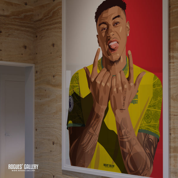 Jesse Lingard (Away) - Nottingham Forest - A0, A1, A2 or A3 Red & White Prints