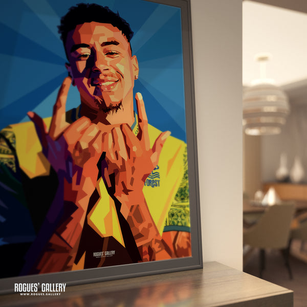 Jesse Lingard - Nottingham Forest - A0, A1, A2 or A3 Pop Art Prints