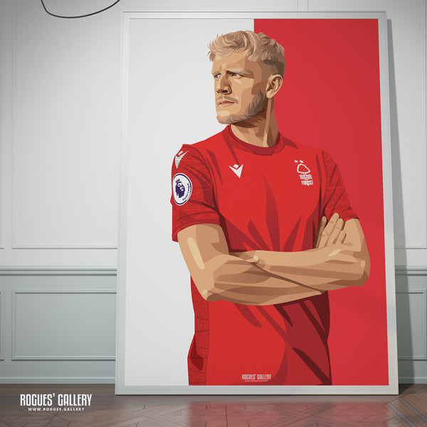 Joe Worrall - Nottingham Forest - A0, A1, A2 or A3 Red & White Prints