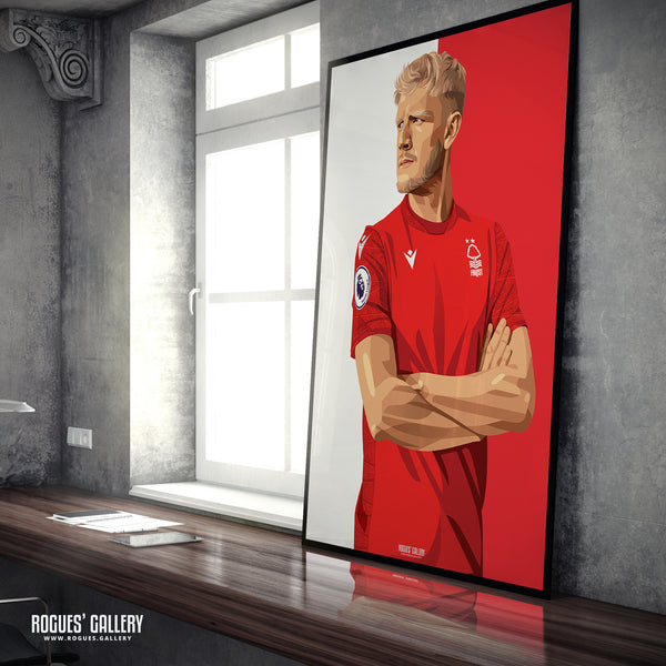 Joe Worrall - Nottingham Forest - A0, A1, A2 or A3 Red & White Prints