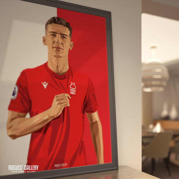 Ryan Yates - Nottingham Forest Vice Captain - A0, A1, A2 or A3 Red & White Prints