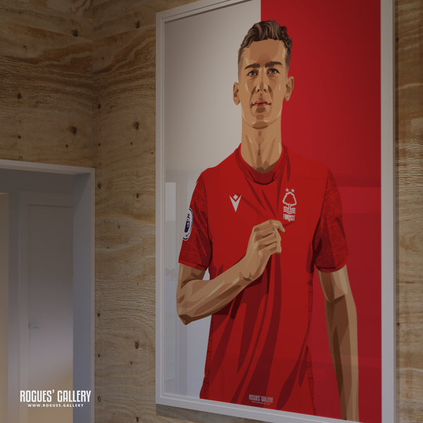 Ryan Yates - Nottingham Forest Vice Captain - A0, A1, A2 or A3 Red & White Prints