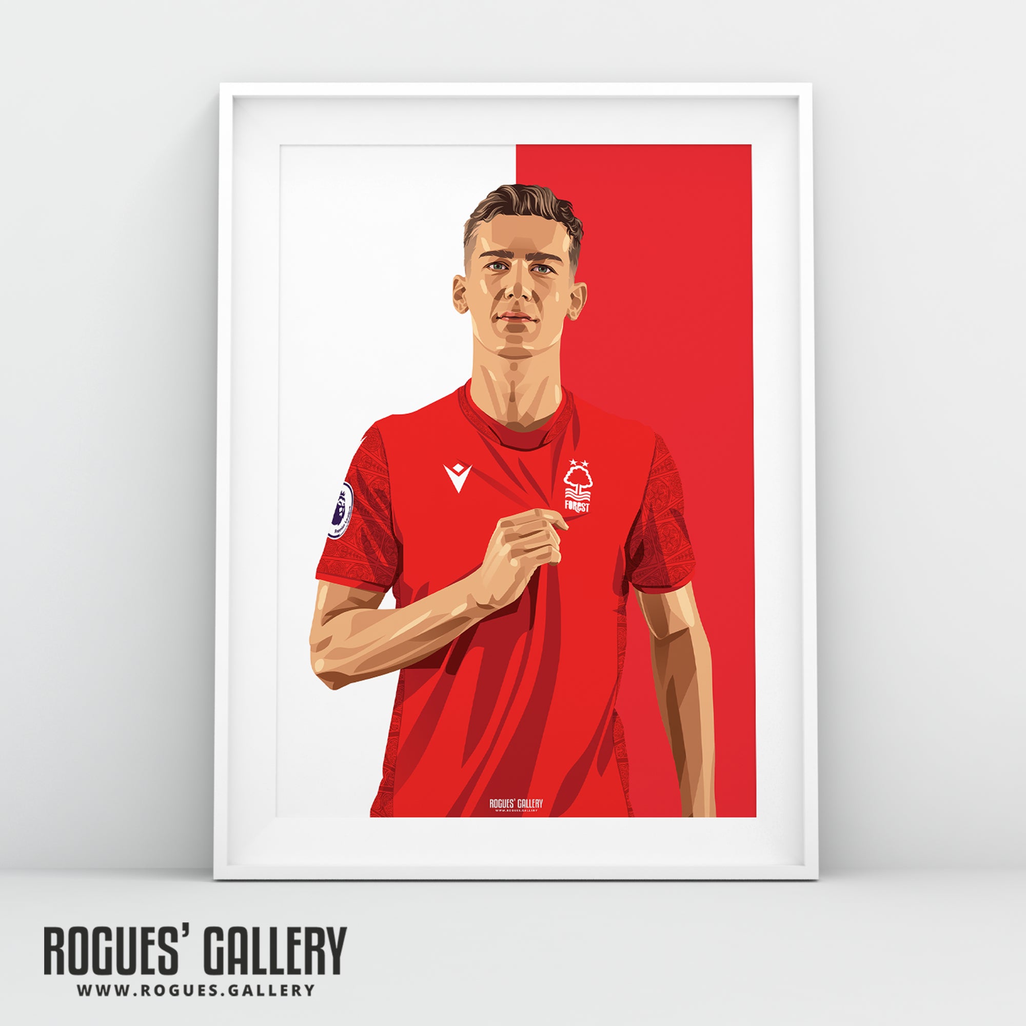 Ryan Yates - Nottingham Forest Vice Captain - A0, A1, A2 or A3 Red & White Prints