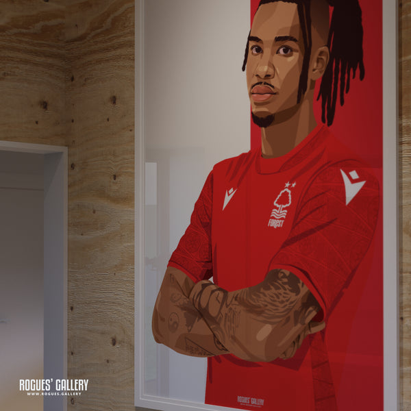 Omar Richards - Nottingham Forest - A0, A1, A2 or A3 Red & White Prints